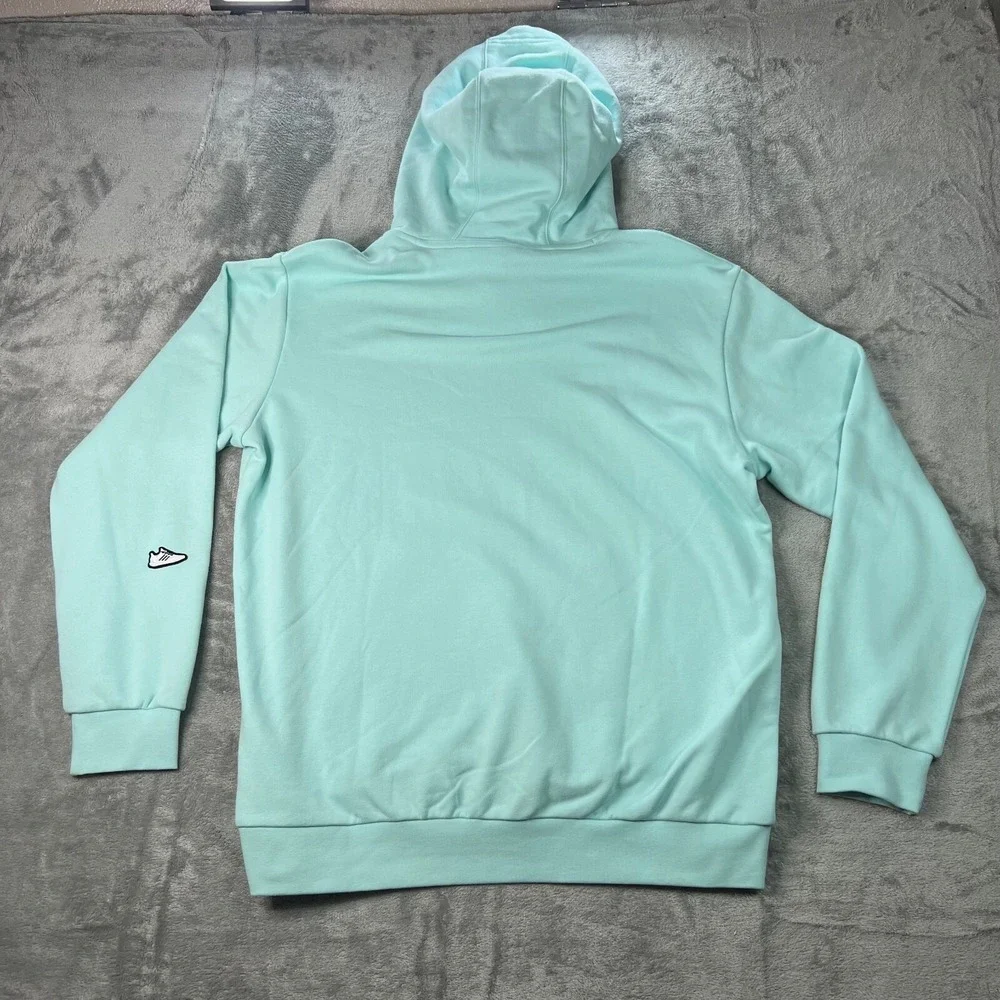 Adidas M UNDEN HDY Hoodie Mens L Semi Flash Aqua Sneaker Embroidered Pullover